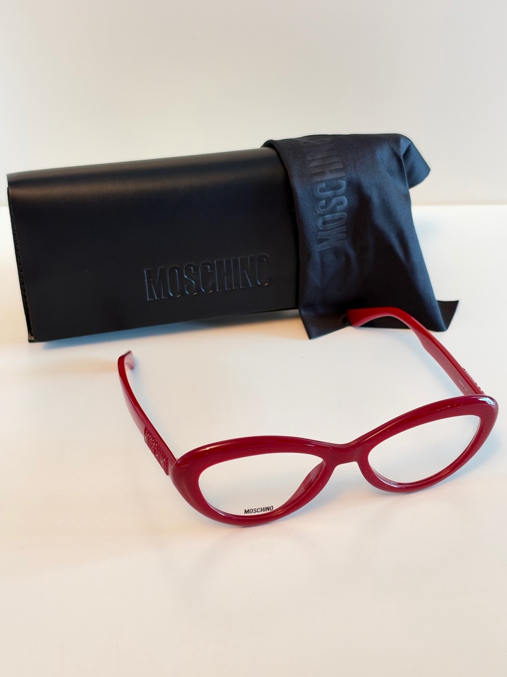 Moschino Red Cat-Eye Women's Glasses with Branded Case MOS635